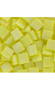 Miyuki tila 5x5mm beads - Opaque yellow matted ab TL-404FR